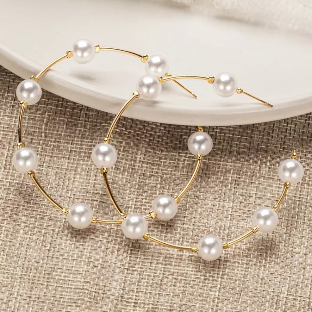 Pearl Hoop Earrings